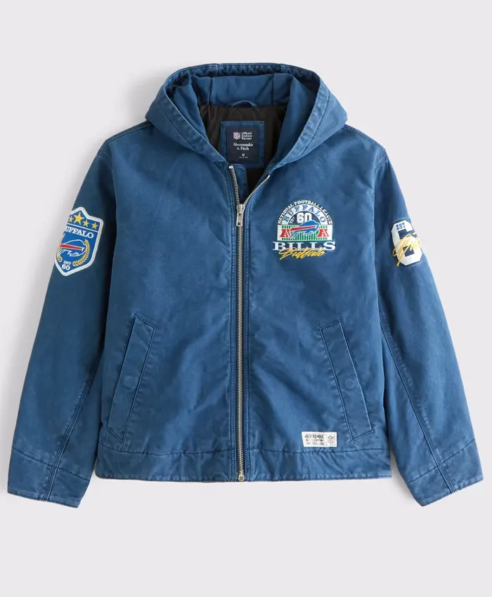 Buffalo Bills Abercrombie Fitch Workwear Hooded Bomber Jacket