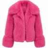 Buy Juno Temple Ted Lasso Season 3 Keeley Jones Pink Fur Jacket Coat