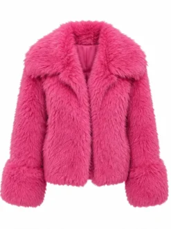 Buy Juno Temple Ted Lasso Season 3 Keeley Jones Pink Fur Jacket Coat