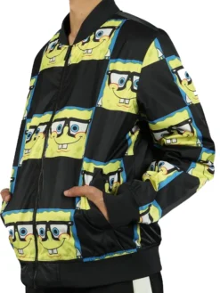Buy Men's Members Only Spongebob Black Bomber Jacket at Discounted Price