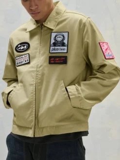 Buy Plus 44 Patch Utility Jacket Sand Khaki