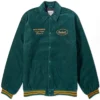 Carhartt WIP Rugged Discovery Green Corduory & Buckthorn Letterman Jacket front view