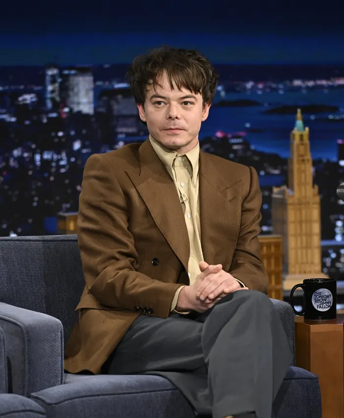 Charlie Heaton at The Tonight Show Brown Blazer