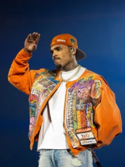 Chris Brown RB Tour Orange Jacket