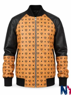 Cleopatra Coleman Ebony Wilder TV-Series Nemesis S01 MCM Bomber Brown Leather Jacket front view