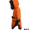 Close-up of Anna Lambe TV-Series North of North 2025 Siaya Fur Collar Orange Wool Coat