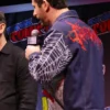 Close-up of Brandon Davis Daredevil Born Again Reborn New York Comic Con Spiderman Denim Jacket