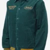 Close-up of Carhartt WIP Rugged Discovery Green & Buckthorn Letterman Corduory Jacket