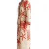 Close-up of Ken Masters Movie Street Fighter 2026 Noah Centineo Coral Print Kimono Bathrobe