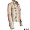 Close-up of Movie The Sleepover Mim Cree Cicchino Top Flower Printed Workwear Cotton Jacket