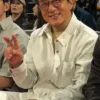 Close-up of NBA China Game Houston Rockets vs Dallas Mavericks 2026 Jackie Chan White Cotton Jacket