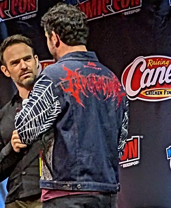 Close-view Daredevil Born Again Reborn Brandon Davis New York Comic Con Spiderman Denim Jacket