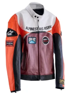 Close view of Alpinestars RSRV Race Craft 1999 Dyno Cafe Racer Moto Leather Jacket