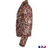 Close view of Leopard Print Genuine Leather Biker Jacket For Men And Women