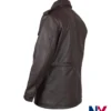 Close view of M65 Field Full-Snap and Zipper Brown Real Leather Bomber Jacket