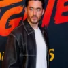 Andrew Koji Movie Street Fighter 2026 Mexico City Distressed Black Leather Jacket front view