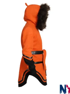 Close view of TV-Series North of North 2025 Siaya Anna Lambe Fur Collar Orange Wool Coat