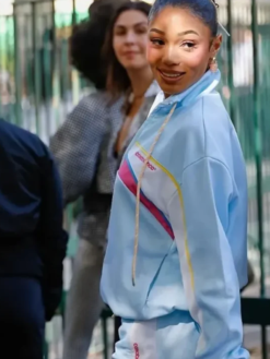 Coi-Leray-Paris-Fashion-Week-2026-Light-Blue-Track-Jacket