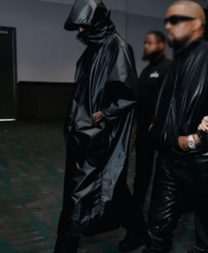 ComplexCon-2026-Playboi-Carti-Black-Leather-Hooded-Raincoat-Side