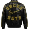 Concrete Boys x Nike Gator black crocodile-textured leather jacket