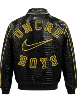 Concrete Boys x Nike Gator black crocodile-textured leather jacket