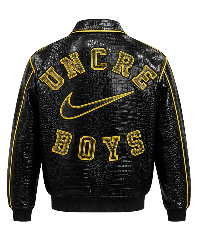 Concrete Boys x Nike Gator black crocodile-textured leather jacket