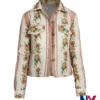 Cree Cicchino Movie The Sleepover Mim Printed Flower Top Workwear Cotton Jacket front view