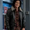 Cristo Fernández Ted Lasso S03 Dani Rojas Leather Jacket With Shearling Collar