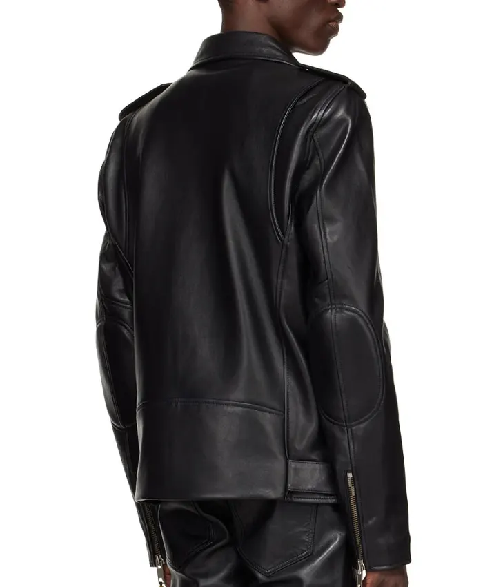 Deebo Samuel Pregame Black Leather Jacket Back
