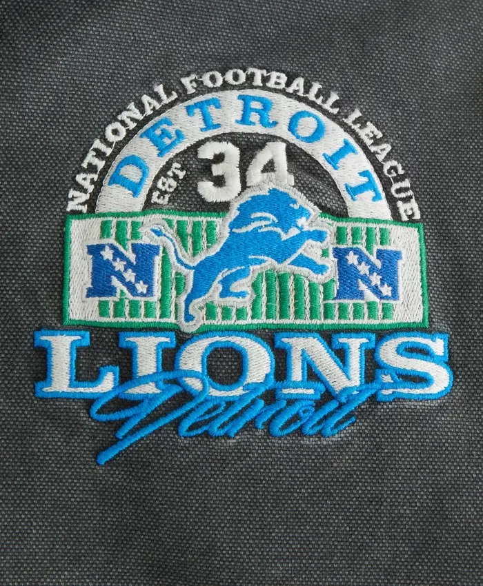 Detroit Lions Abercrombie & Fitch Workwear Hooded Bomber Jacket Batch