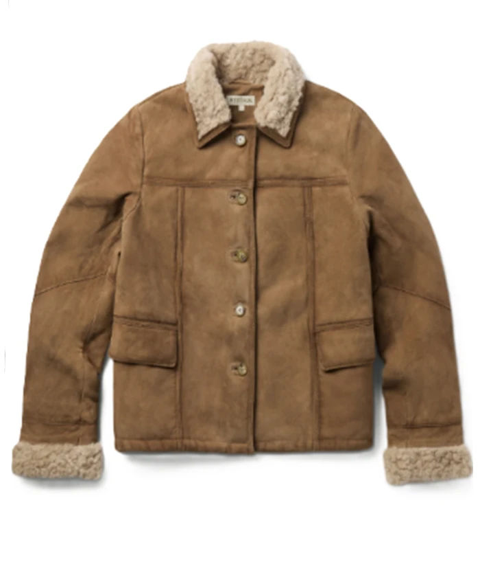 Dolly-Weaver-TV-Series-Marshals-2026-Ellyn-Jameson-Brown-Suede-Shearling-Jacket