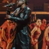 Don Omar The Last King World Tour Miami 2026 Black Crocodile Textured Leather Coat