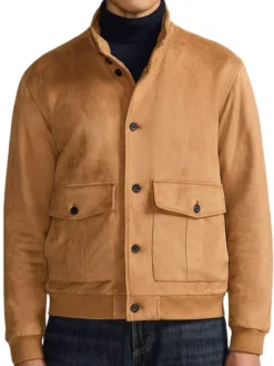 Eddie Horniman on the set of The Gentlemen S03 Theo James Brown Suede Jacket For Sale