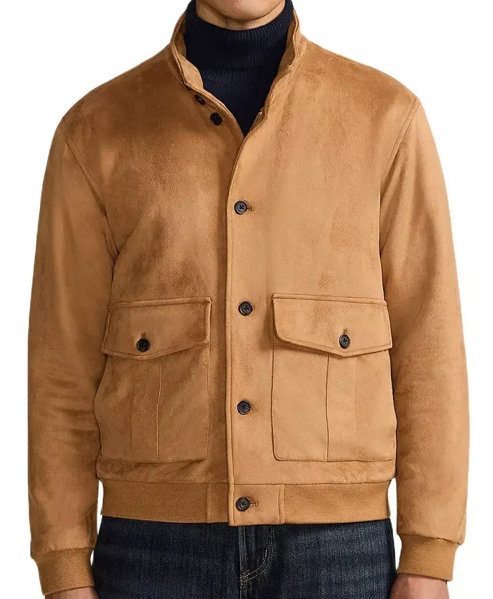 Eddie Horniman on the set of The Gentlemen S03 Theo James Brown Suede Jacket For Sale
