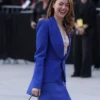 Emma Stone Louis Vuitton Show Royal Blue Blazer