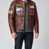 FAF x Vanson Brown Leather Jacket for Men
