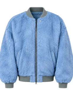 FAT JOE Set Of Keys Video Blue Fur Jacket Zip Up