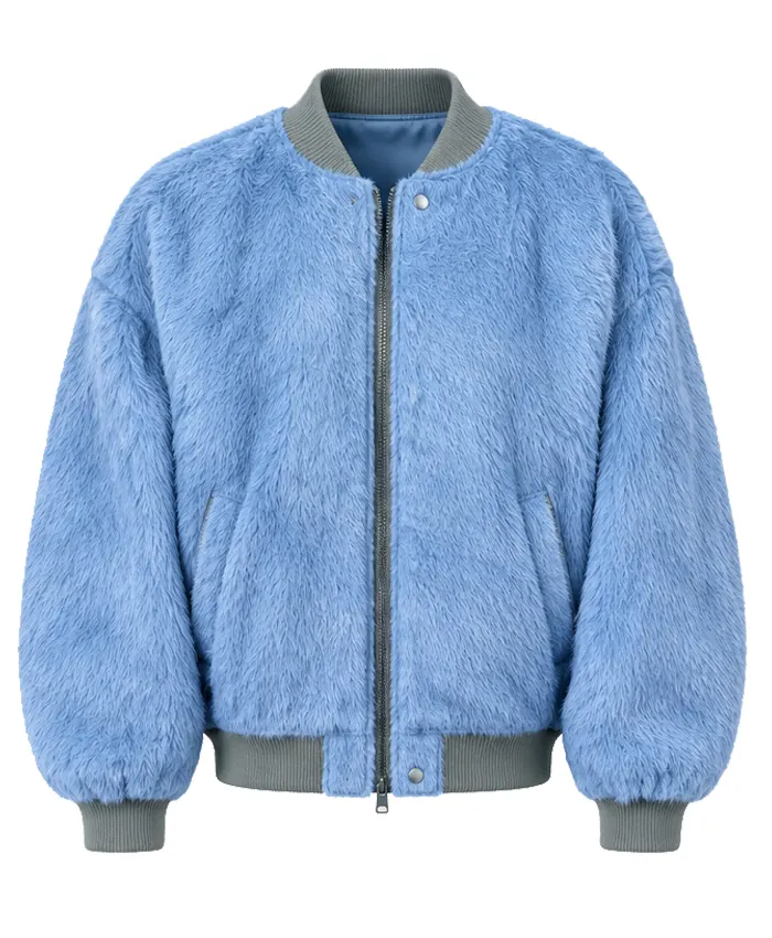 FAT JOE Set Of Keys Video Blue Fur Jacket Zip Up