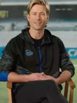 Glen-Powell-TV-Series-Chad-Powers-2026-Russ-Holliday-Black-Track-Jacket-Front