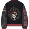 Halloween Pirate Sea Rider Letterman Varsity Black Jacket Back