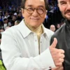 Jackie Chan NBA China Game 2026 Houston Rockets vs Dallas Mavericks White Cotton Jacket front view