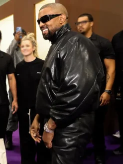 Kanye West Black Leather Jacket In ComplexCon