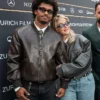 Karim Adeyemi his wife Loredana Leather Bomber Jacket