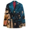 KidSuper Jacquard Boy Who Jumped The Moon Multicolor Cotton Blazer Jacket front view