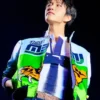Kim Dae-young NCT Wish I Spy Music Video Jaehee Satin Varsity Bomber Jacket front view