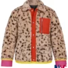 Kinsey Locke Emilia Jones Locke and Key Season 02 Sherpa Fur Leopard Printed Jacket front view