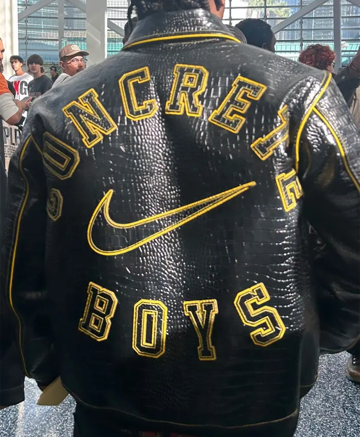 Lil Yachty Concrete Boys x Nike Gator Leather Jacket For Sale