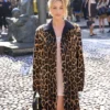 Lili Reinhart Miu Miu PFW Show Leopard Long Coat For Sale