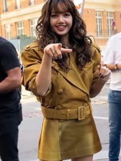 Lisa-NRJ-Radio-studio-Mustard-Cropped-Jacket