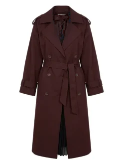 Mabel-Mora-TV-Series-Only-Murders-in-the-Building-2026-Selena-Gomez-Burgundy-Cotton-Trench-Coat